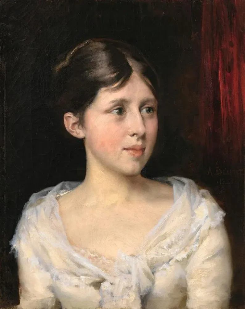 Maalaus Fille en robe blanche - Albert Edelfelt | Taidetuloste