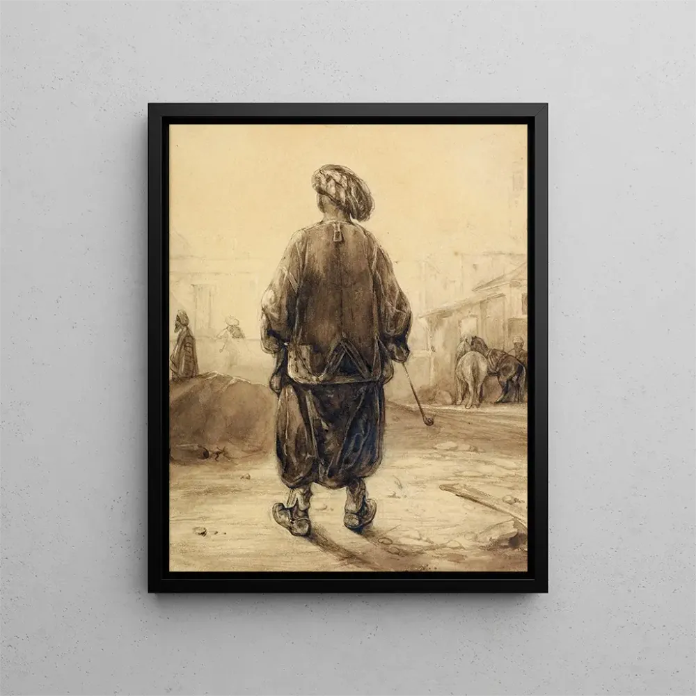 Maalaus Le Fumeur Chibouk - Alexandre-Gabriel Decamps | Taidetuloste
