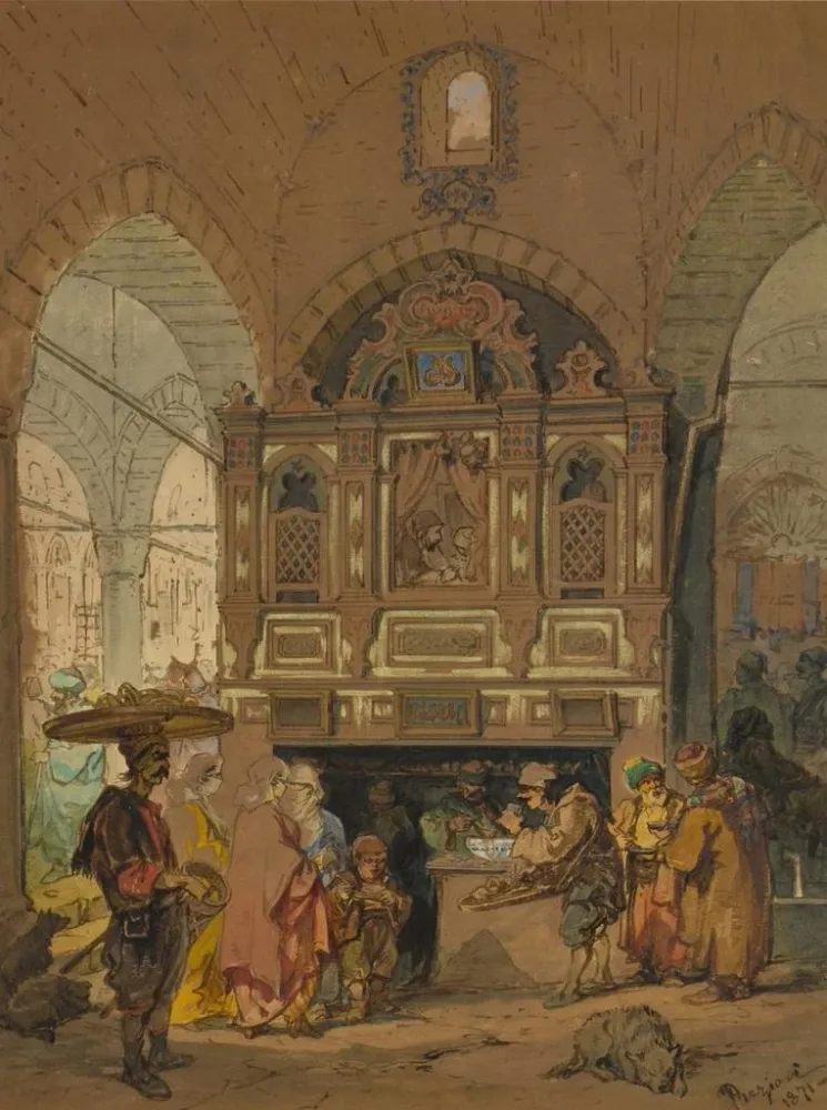 Maalaus Le Grand Bazar de Constantinople - Amadeo Preziosi | Taidetuloste