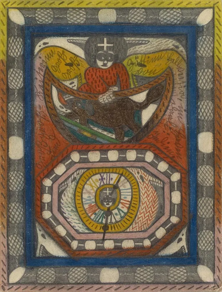 Maalaus GreatGrandEmperress ja GreatGrandGoddess Hellveetia Daali Intian satamassa - Adolf Wölfli | Taidetuloste