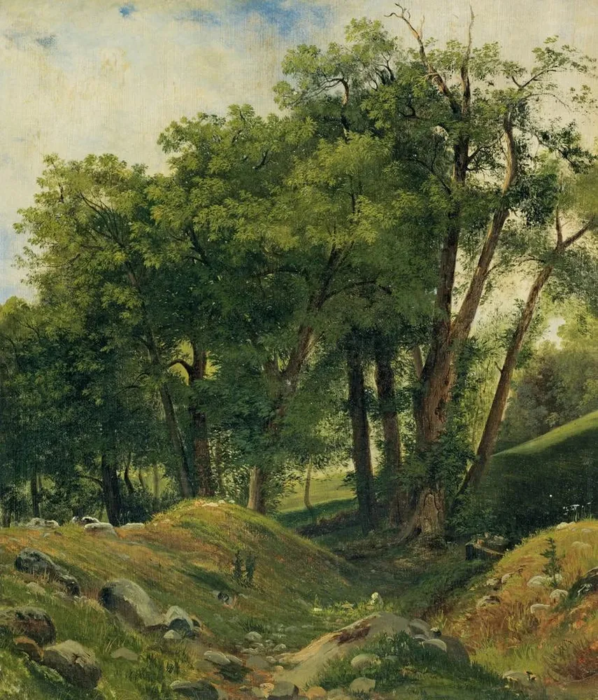 Maalaus Groupe de châtaigniers - Alexandre Calame | Taidetuloste
