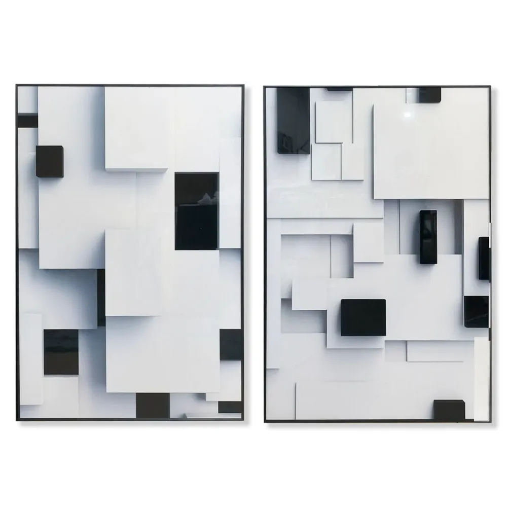 Maalaus Home ESPRIT Alumiini Puu MDF 80 x 3,5 x 120 cm