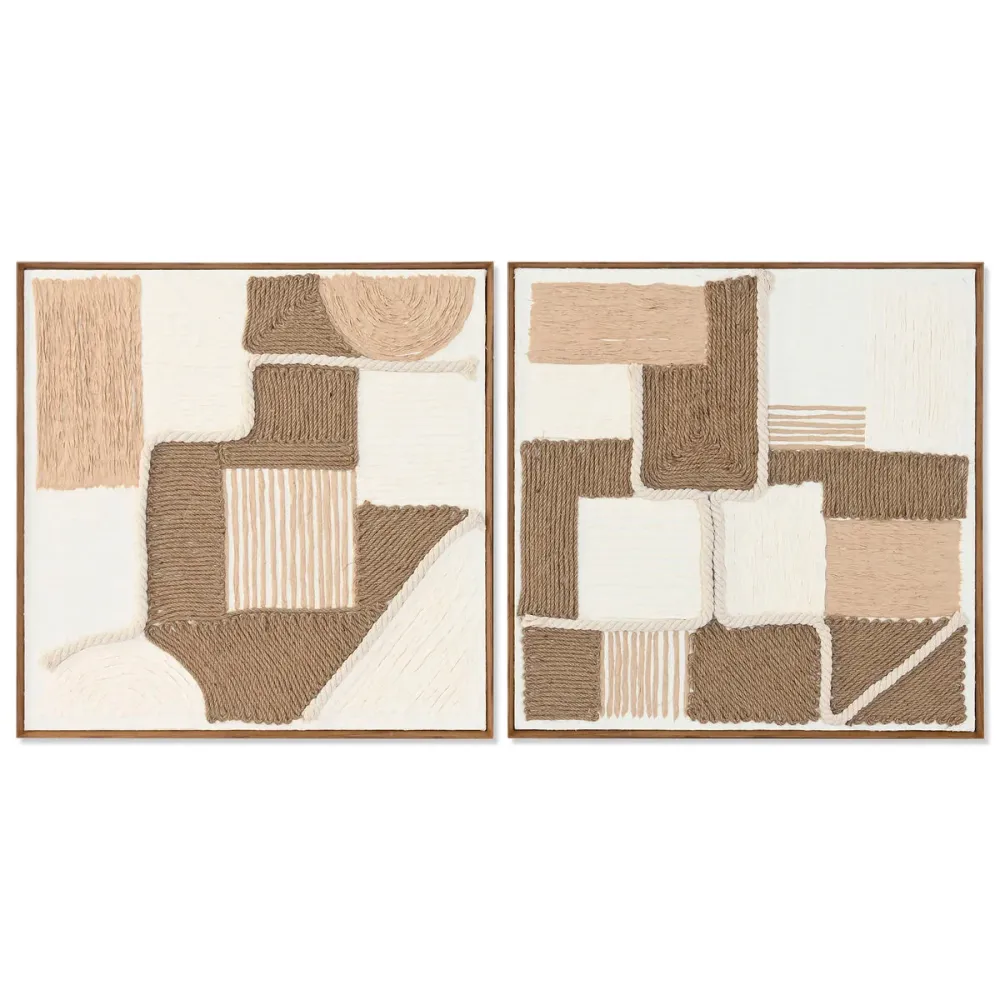 Maalaus Home ESPRIT Juutti Paperi 60 X 3,6 X 60 CM (2 osaa)