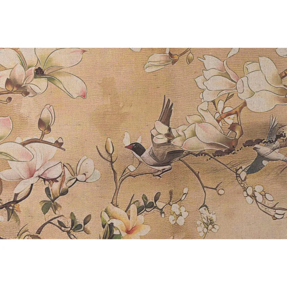 Maalaus Home ESPRIT Keltainen Valkoinen Gėlės Itämainen 120 x 3 x 80 cm (2 osaa)