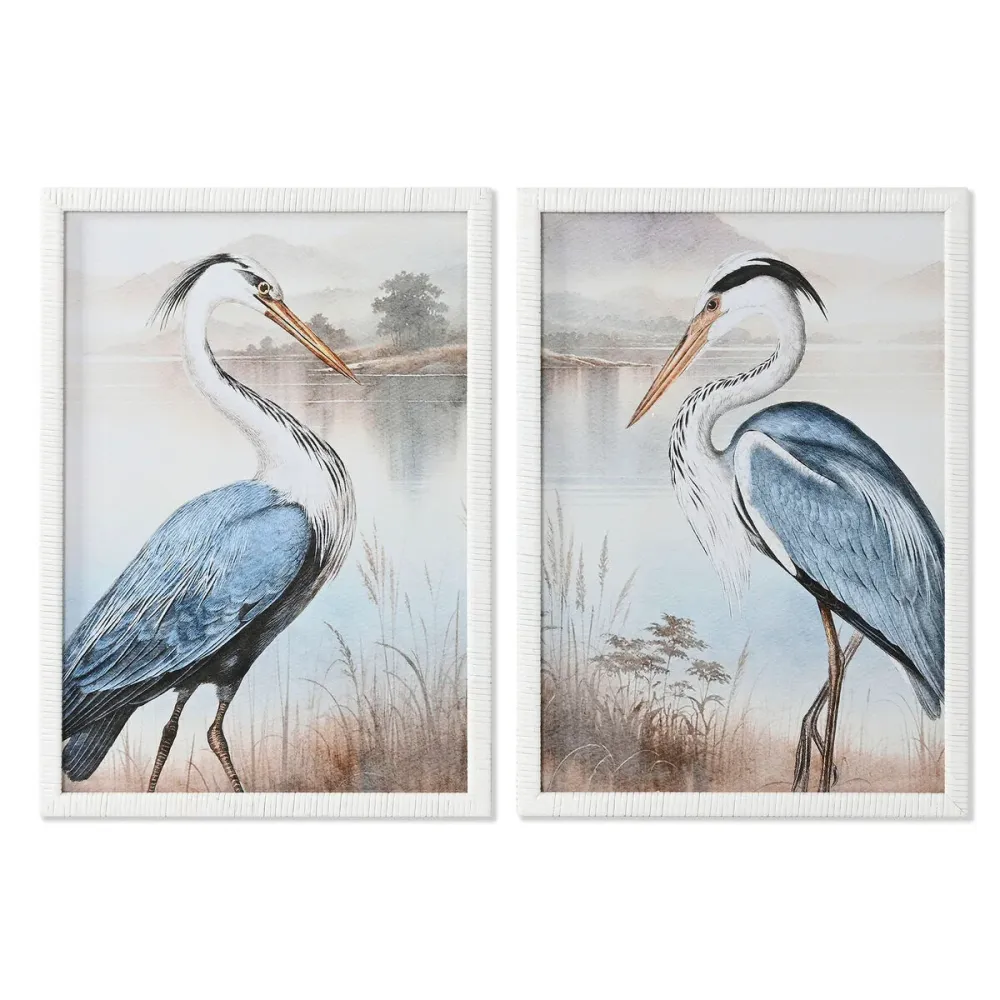 Maalaus Home ESPRIT Kristalli Rottinki 50 x 2,5 x 70 cm