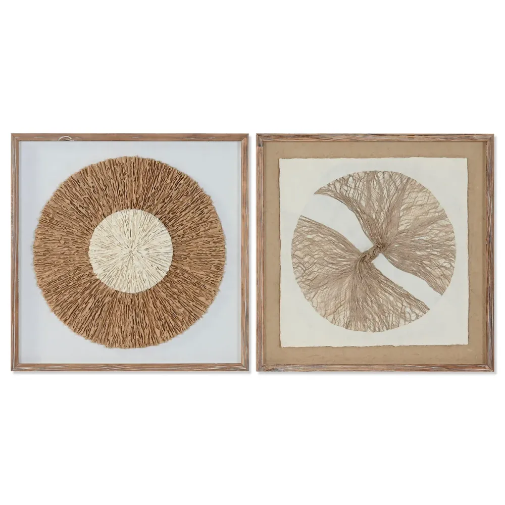 Maalaus Home ESPRIT Paperi Kristalli 60 x 3 x 60 cm (2 osaa)