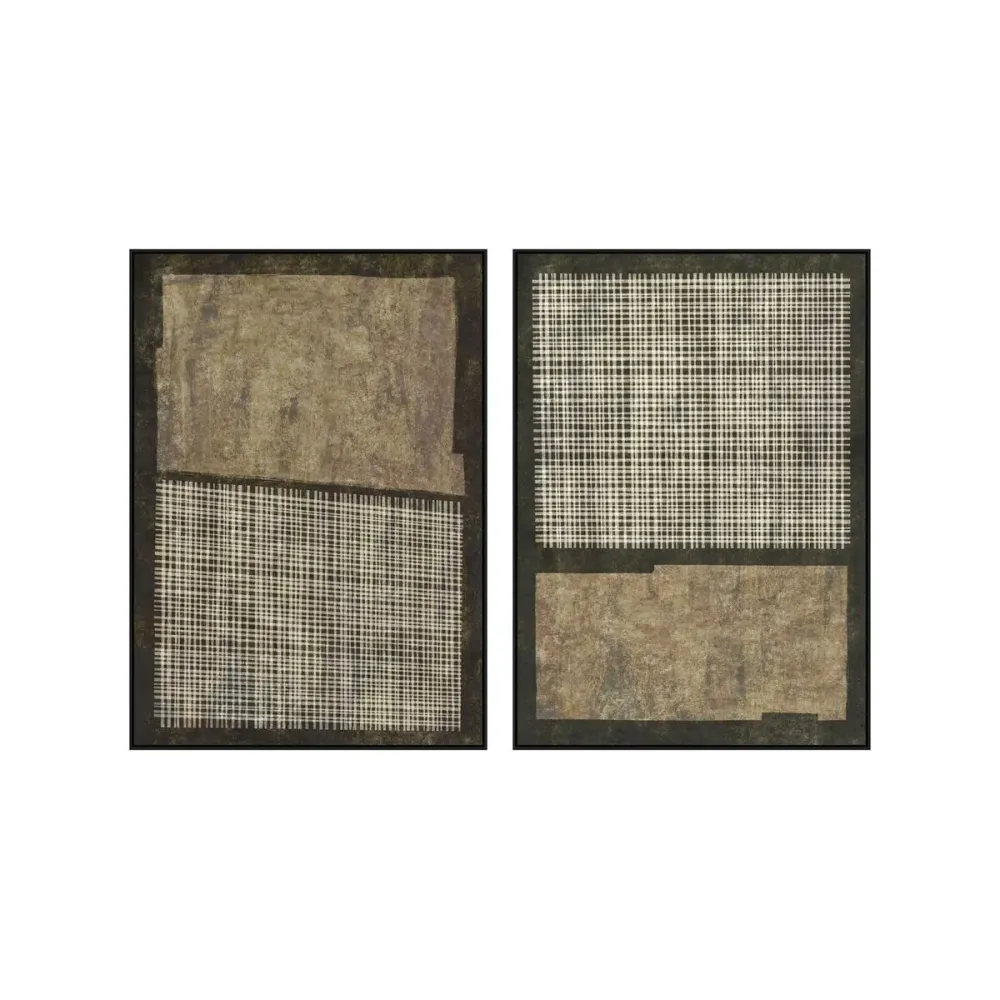 Maalaus Home ESPRIT Ruskea Musta Moderni Kaupunki 100 x 4 x 140 cm (2 osaa)