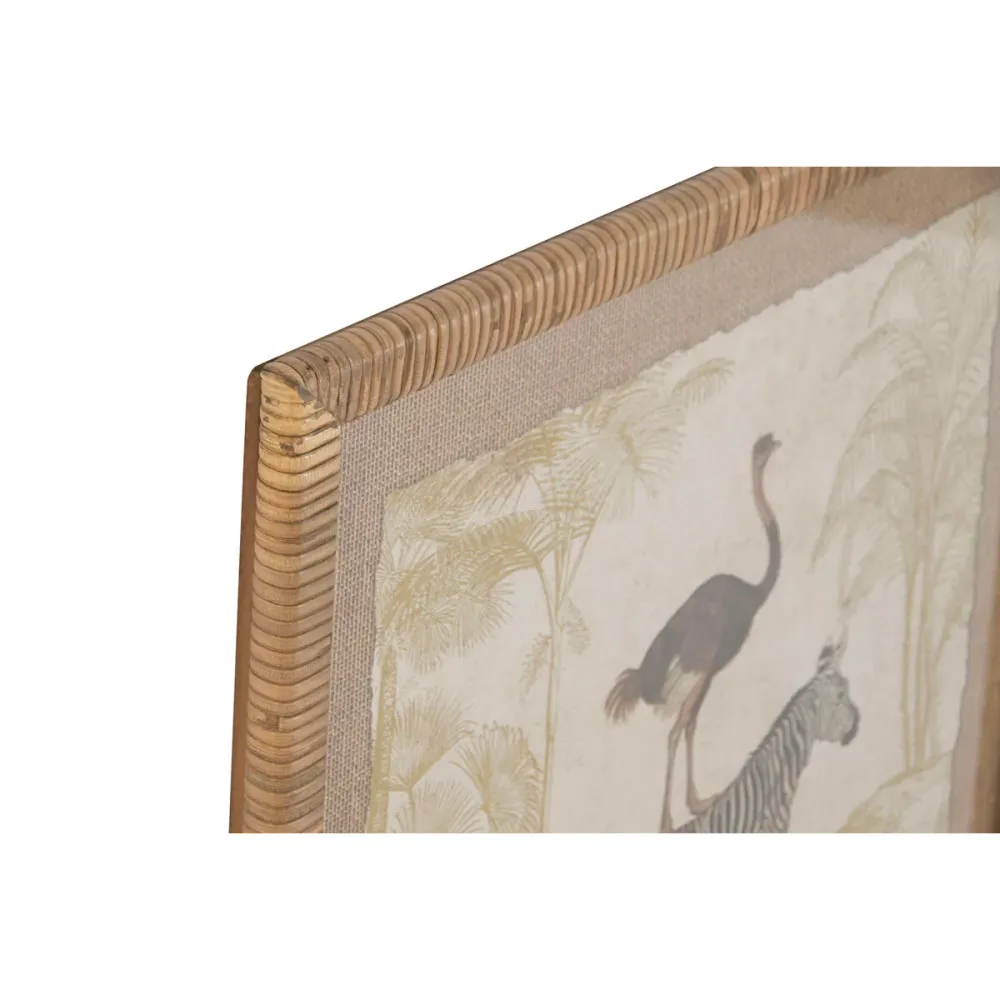 Maalaus Home ESPRIT Siirtomaatyylinen eläimet 50 x 2,5 x 70 cm (2 osaa)