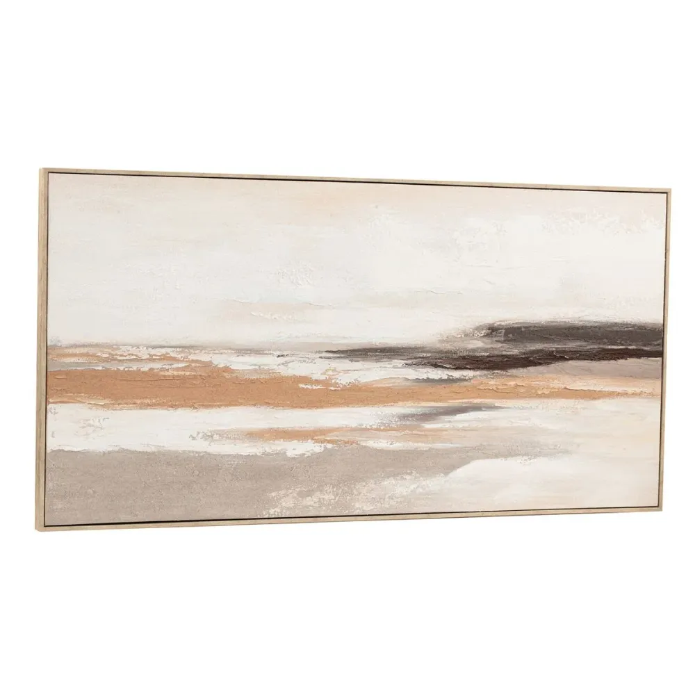Maalaus Home ESPRIT Valkoinen Beige Abstrakti Moderni 142,5 X 4,5 X 72,5 CM (2 osaa)