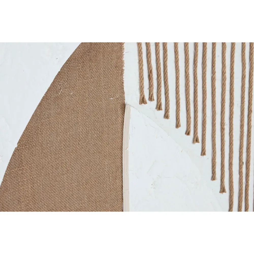 Maalaus Home ESPRIT Valkoinen Luonnollinen Abstrakti Moderni 92,5 x 4,5 x 122,5 cm (2 osaa)