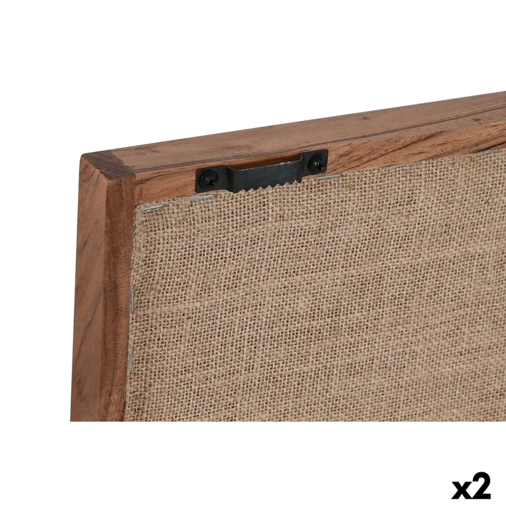 Maalaus Home ESPRIT Valkoinen Luonnollinen Biometrinen Boho 40 x 3 x 60 cm (2 osaa)