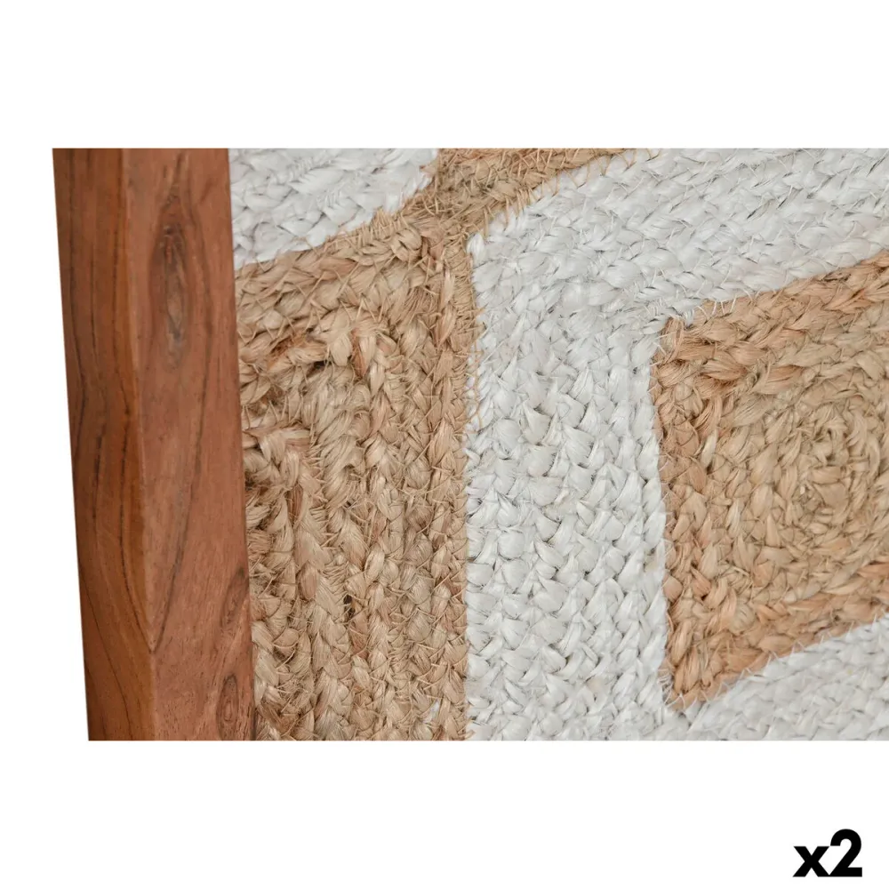 Maalaus Home ESPRIT Valkoinen Luonnollinen Biometrinen Boho 40 x 3 x 60 cm (2 osaa)