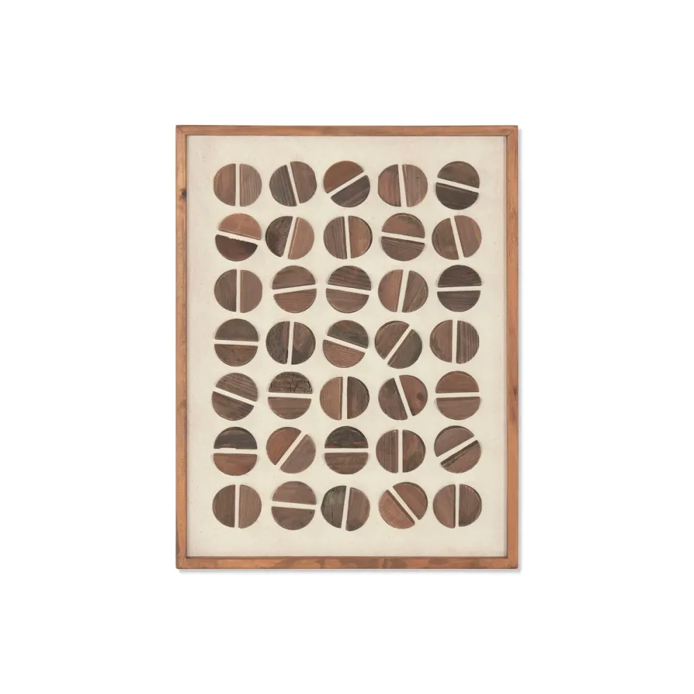 Maalaus Home ESPRIT Valkoinen Luonnollinen Moderni Ympyrät 62 x 4 x 82 cm