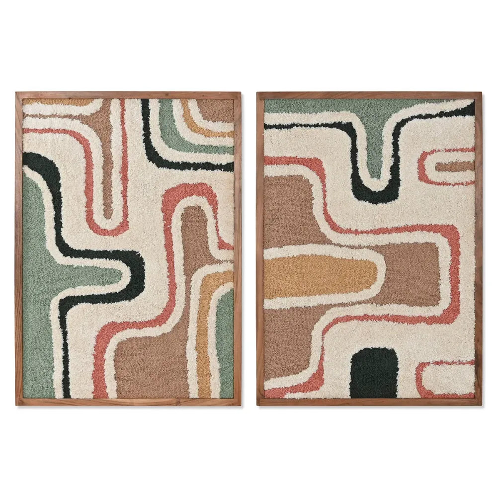 Maalaus Home ESPRIT Vihreä Beige Moderni Skandinaavinen 75 x 3 x 105 cm (2 osaa)