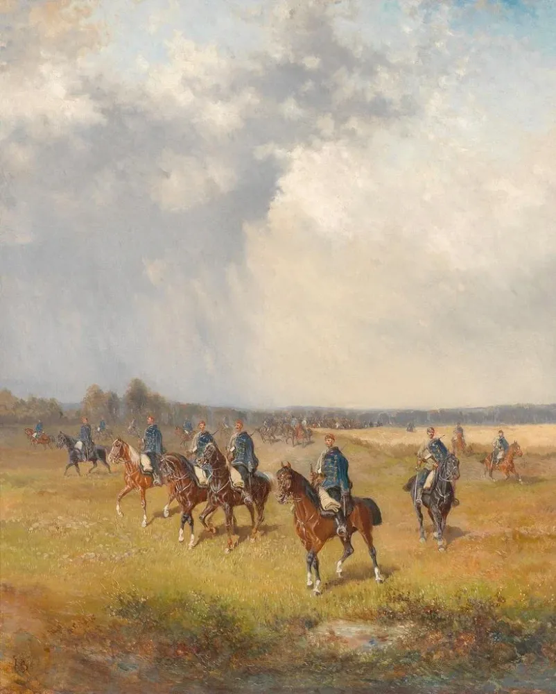 Maalaus Hussards hongrois - Alexander von Bensa | Taidetuloste