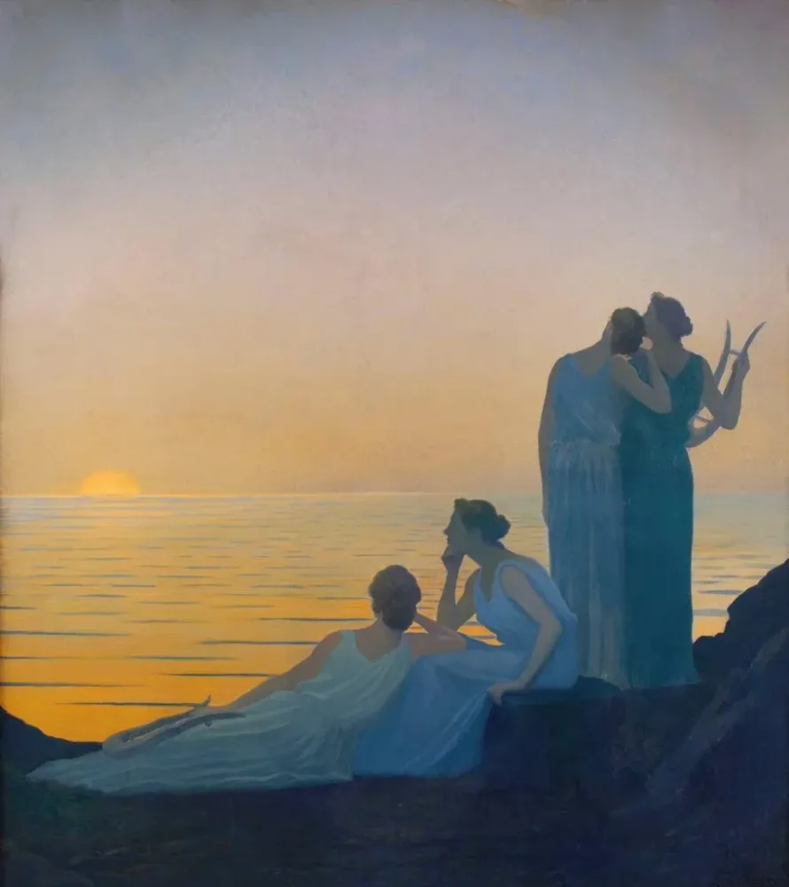 Maalaus Ilta antiikki - Alphonse Osbert | Taidetuloste