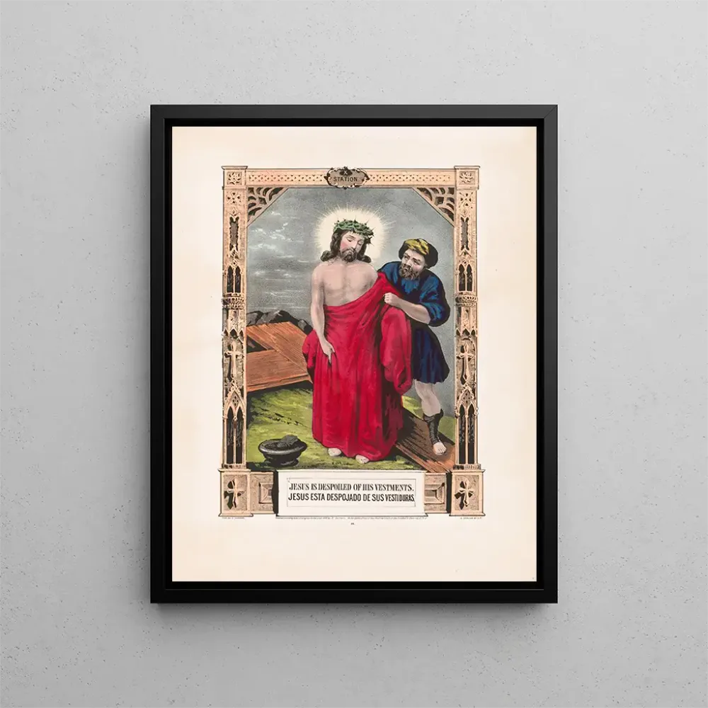 Maalaus Jeesus riisuutuneena vaatteistaan - Currier & Ives | Taidetuloste