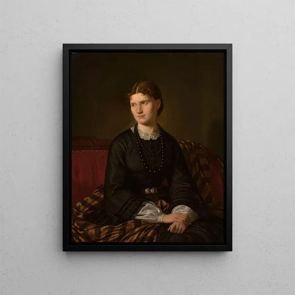 Maalaus Julia Bergsonin, taiteilijan puolison, - Aleksander Lesser | Taidetuloste