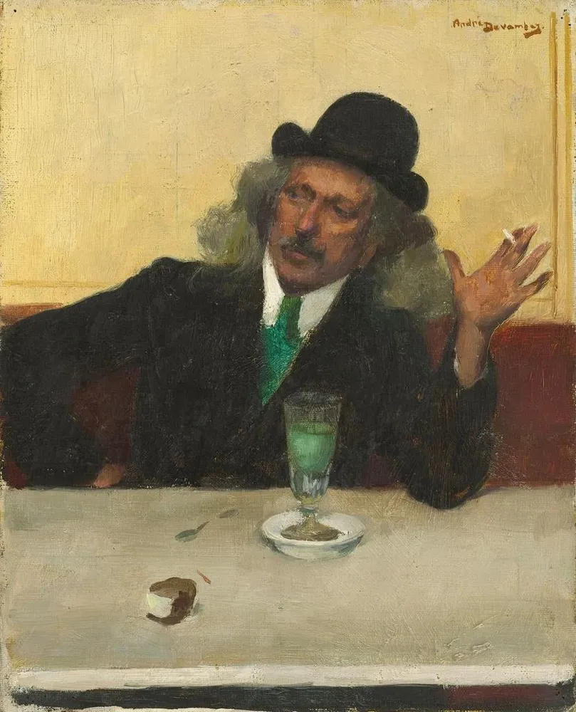 Maalaus Kahvilassa - André Victor Édouard Devambez | Taidetuloste