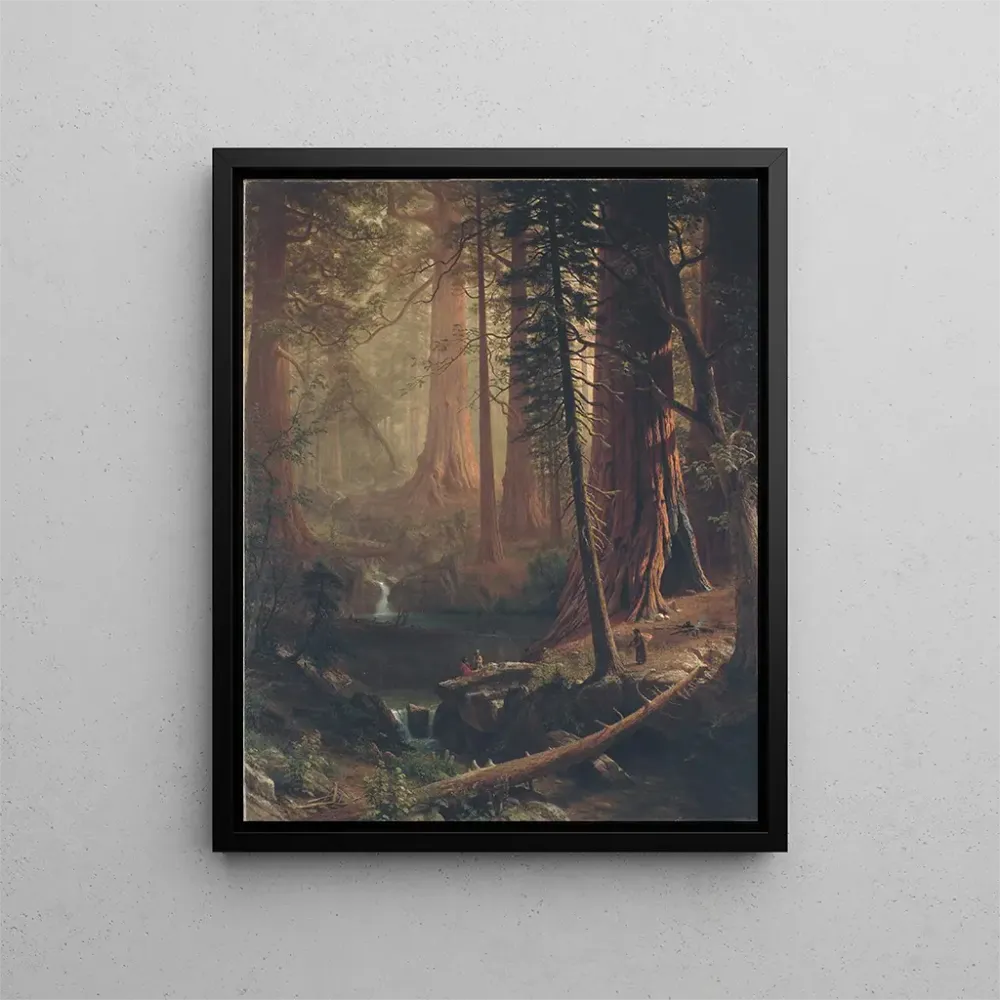 Maalaus Kalifornian jättiläismäisistä sekvoja-puista - Albert Bierstadt | Taidetuloste