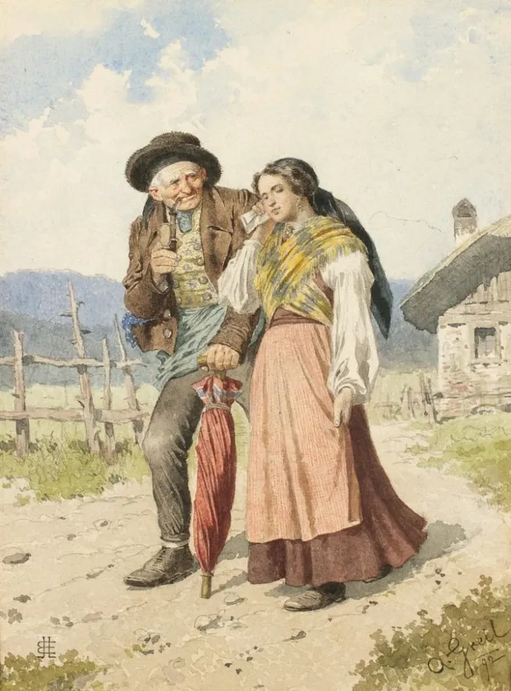Maalaus Kirchgang - Alois Greil | Taidetuloste
