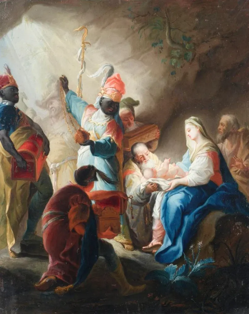 Maalaus L'Adoration des Mages - Après Johanna Evangelista Holzer