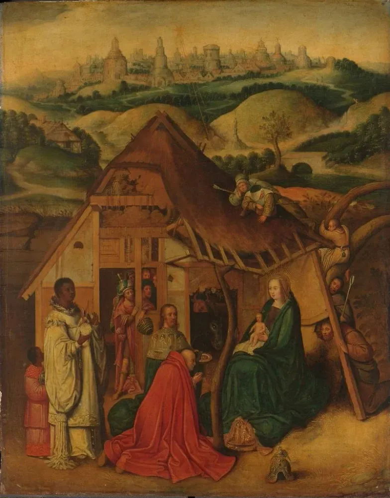 Maalaus L'Adoration des Mages - Après Jérôme Bosch