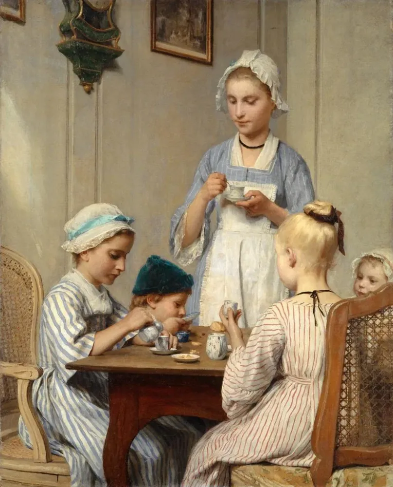 Maalaus Lapset aamiaisella - Albert Anker | Taidetuloste