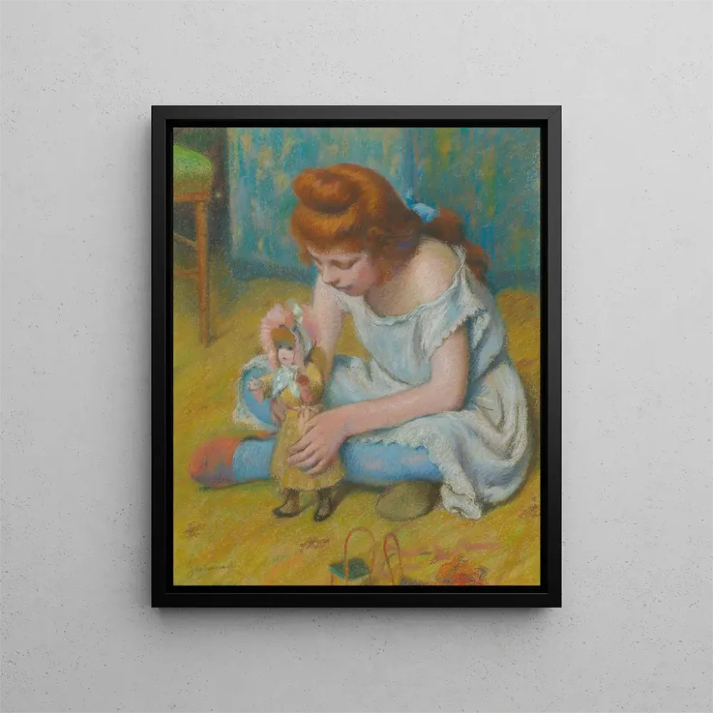Maalaus Lapsi leikkimässä nukkea - Federico Zandomeneghi | Taidetuloste
