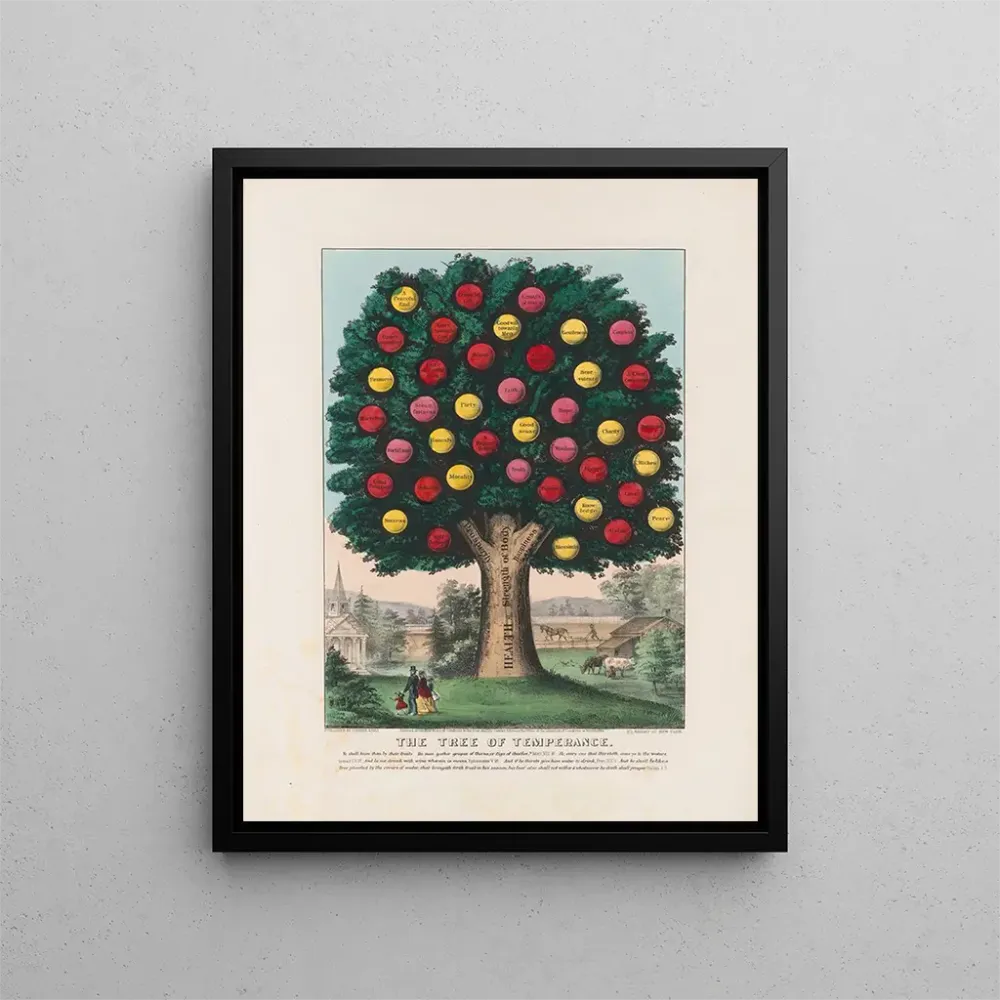 Maalaus L'Arbre de tempérance - Currier Ives