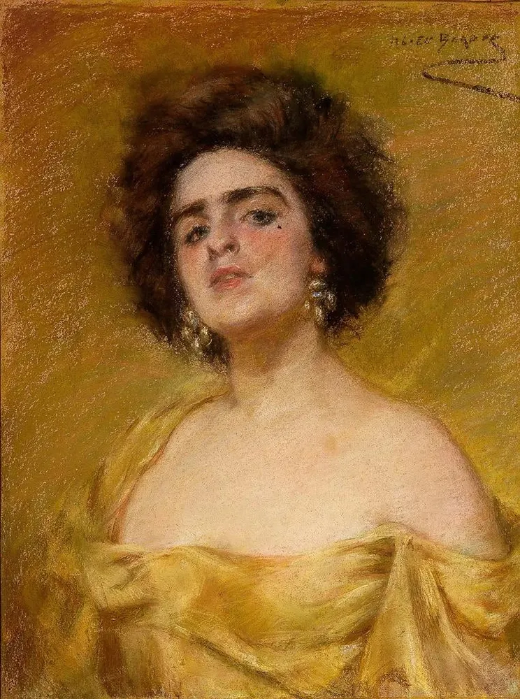 Maalaus Laura en jaune - Alice Pike Barney | Taidetuloste