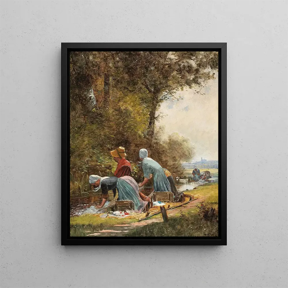 Maalaus Lavandières au bord de la rivière - Anonyme | Taidetuloste