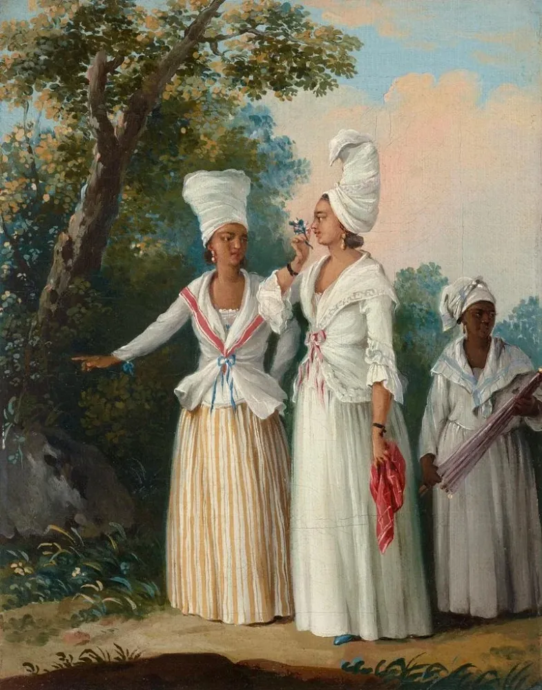 Maalaus Les demoiselles d'honneur de la Dominique - Agostino Brunias | Taidetuloste