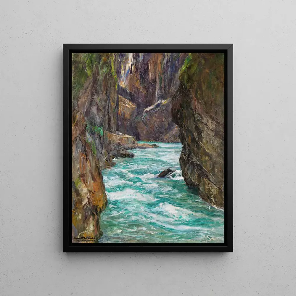 Maalaus Les gorges de Partnach près de Partenkirchen - Albert Wenk | Taidetuloste