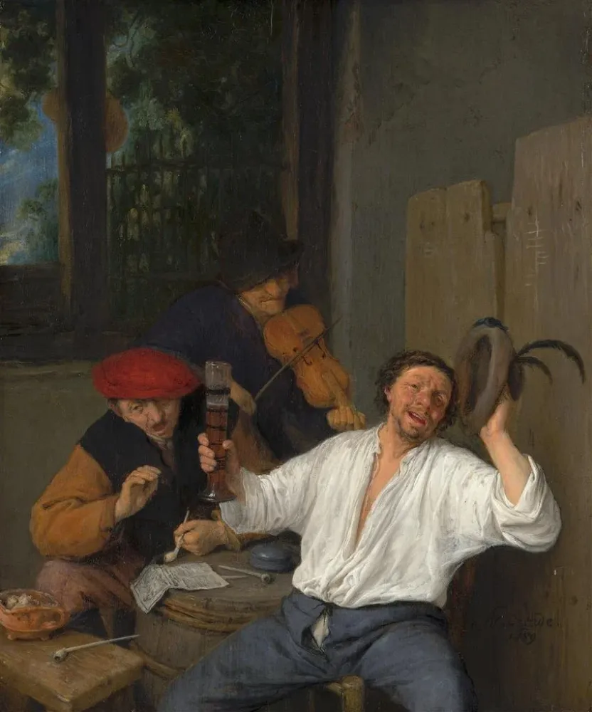Maalaus Les joyeux buveurs - Adriaen van Ostade | Taidetuloste