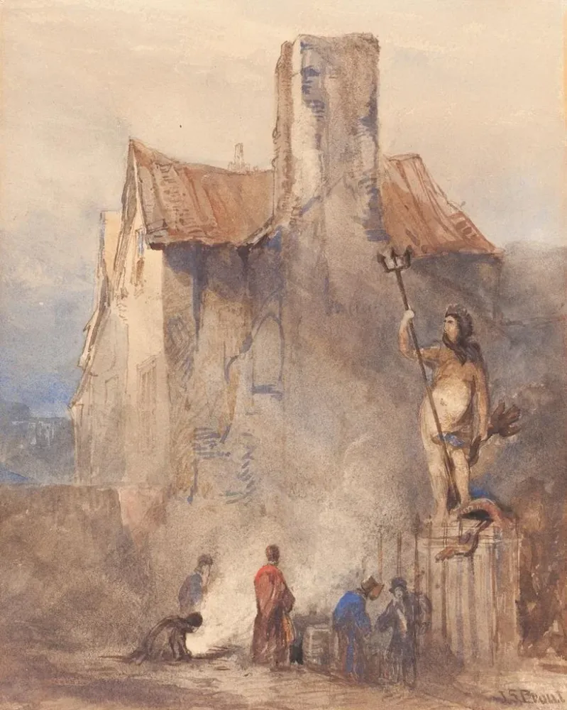 Maalaus Les Émeutes de Bristol - John Skinner Prout | Taidetuloste