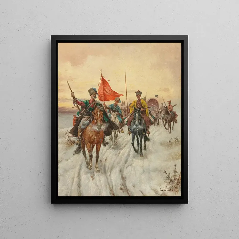 Maalaus L'Escorte - Adolf Baumgartner-Stoiloff | Taidetuloste