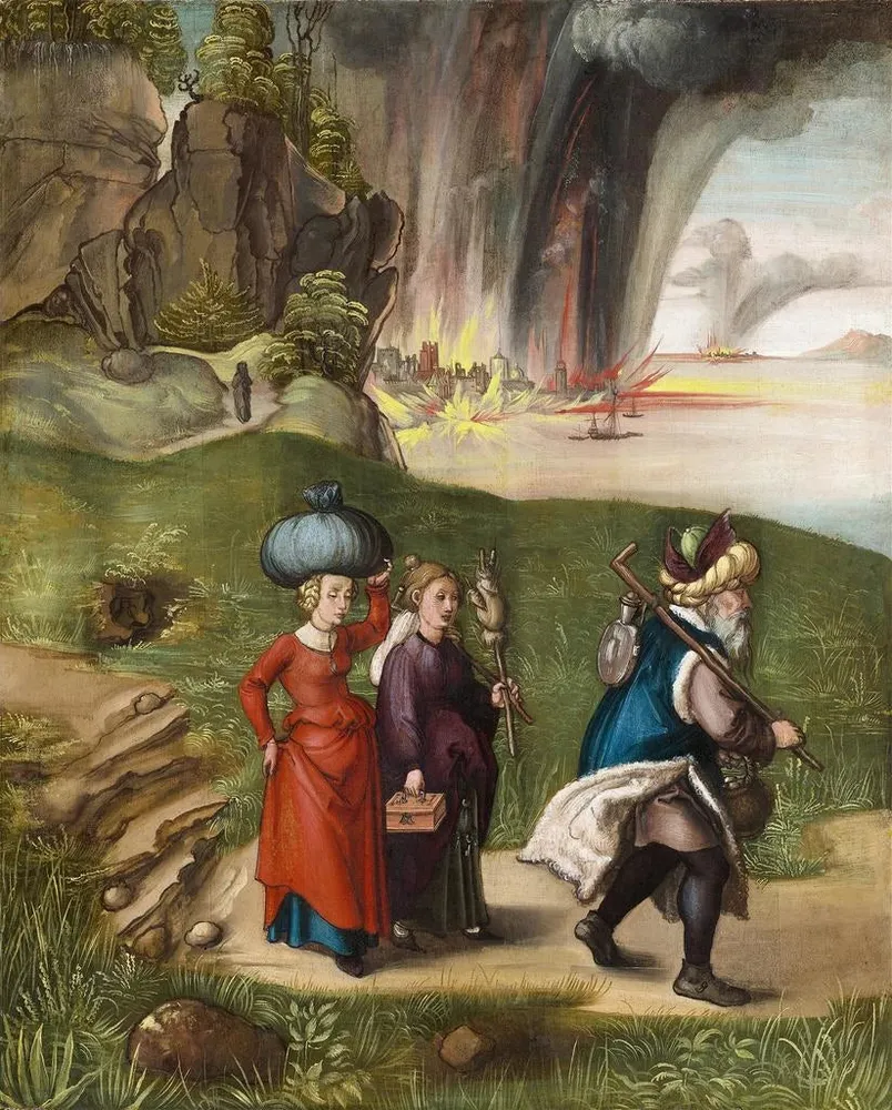 Maalaus Lot ja hänen tyttärensä - Albrecht Dürer | Taidetuloste