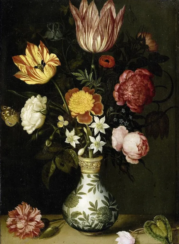 Maalaus luonnonkuva kukista maljakossa Wanli - Ambrosius Bosschaert l'Ancien | Taidetuloste