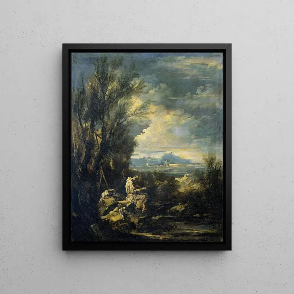 Maalaus Maisema Saint Bruno kanssa - Alessandro Magnasco | Taidetuloste