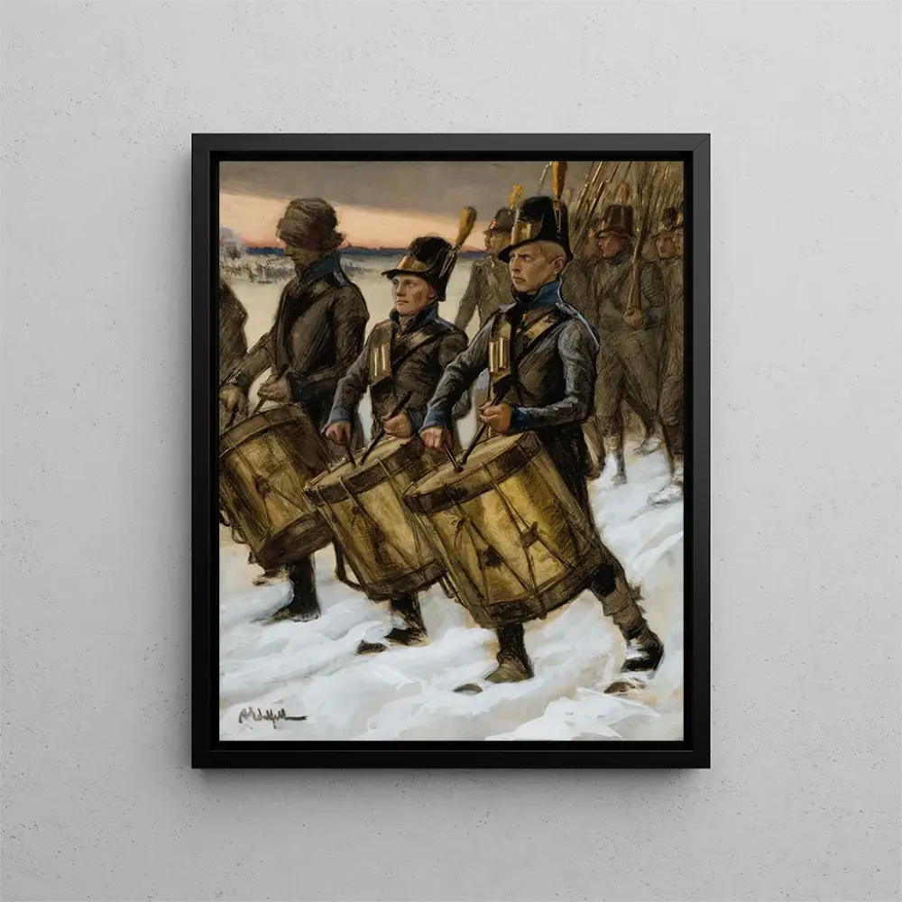 Maalaus La marche du régiment de Björneborg - Albert Edelfelt | Taidetuloste