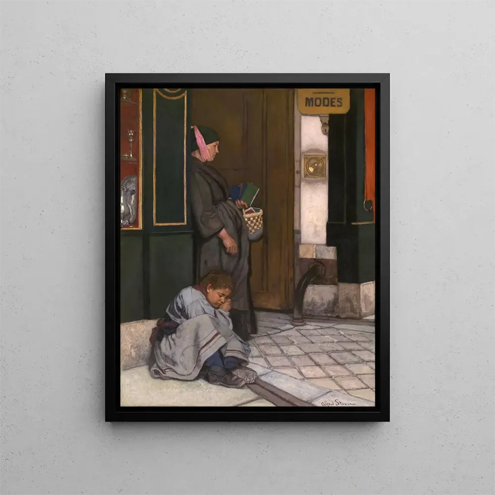 Maalaus La mendicité tolérée - Alfred Stevens | Taidetuloste