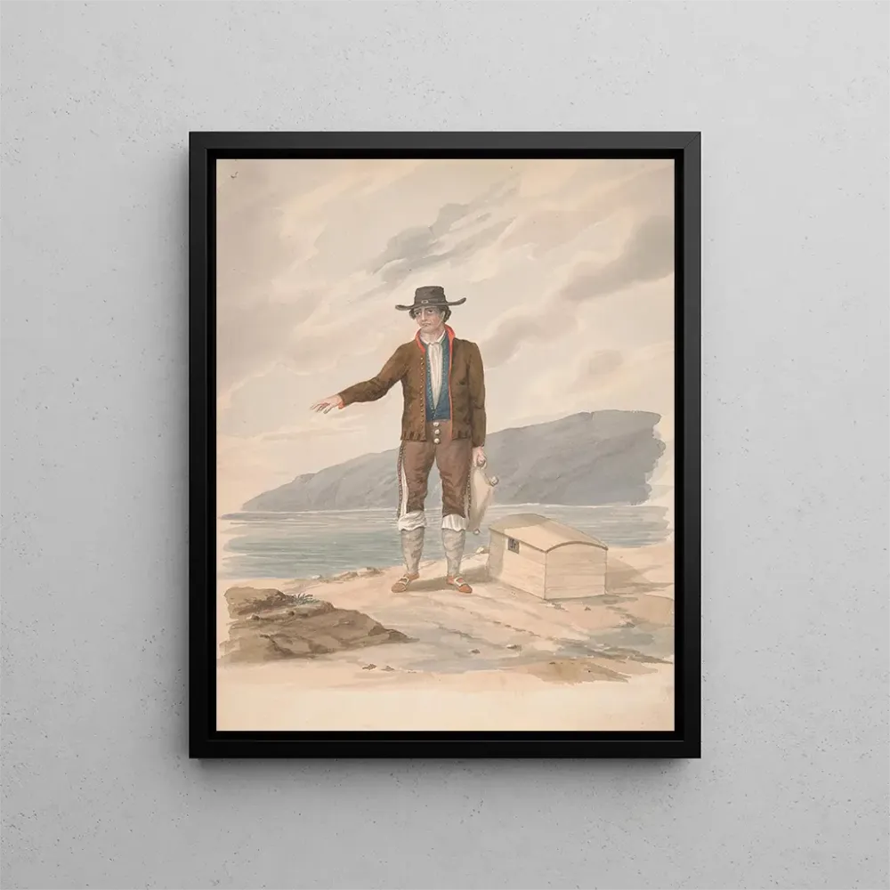 Maalaus Mies seisoo rannalla - Alfred Diston | Taidetuloste