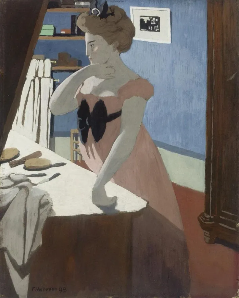 Maalaus Misia saippuavahtansa kanssa - Félix Vallotton | Taidetuloste