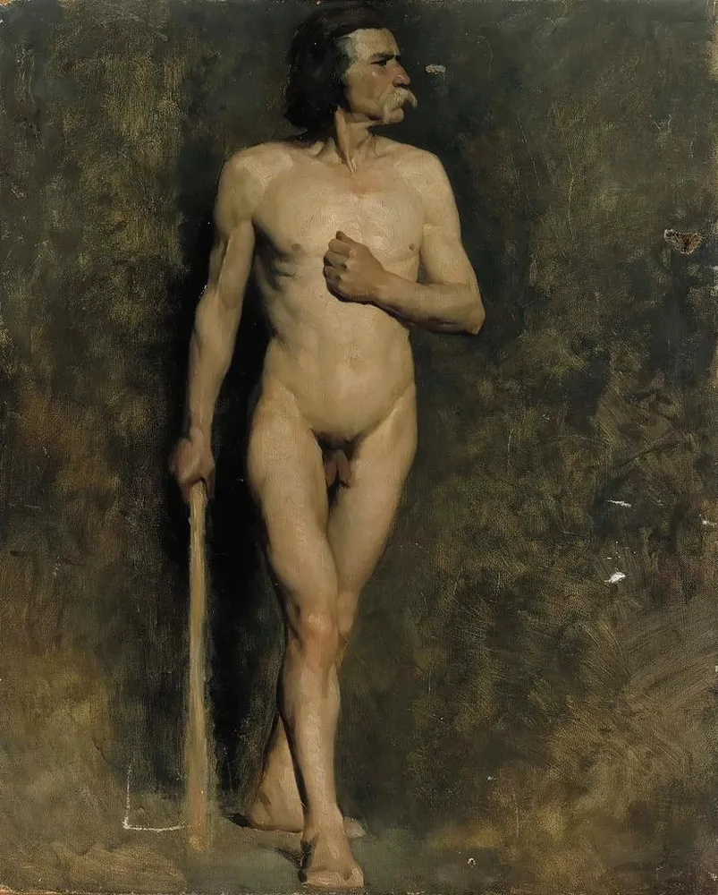 Maalaus Modèle masculin - Albert Edelfelt | Taidetuloste