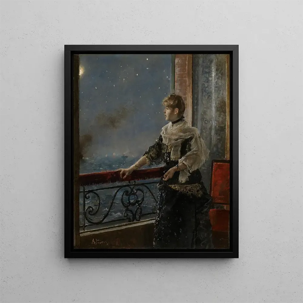 Maalaus Moonlight Au clair de la lune - Alfred Stevens | Taidetuloste
