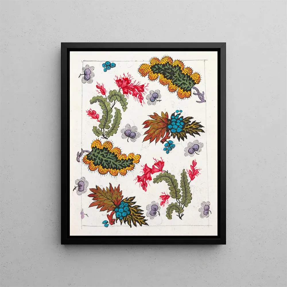 Maalaus Motif floral pour textile imprimé Pl III - Anonyme | Taidetuloste