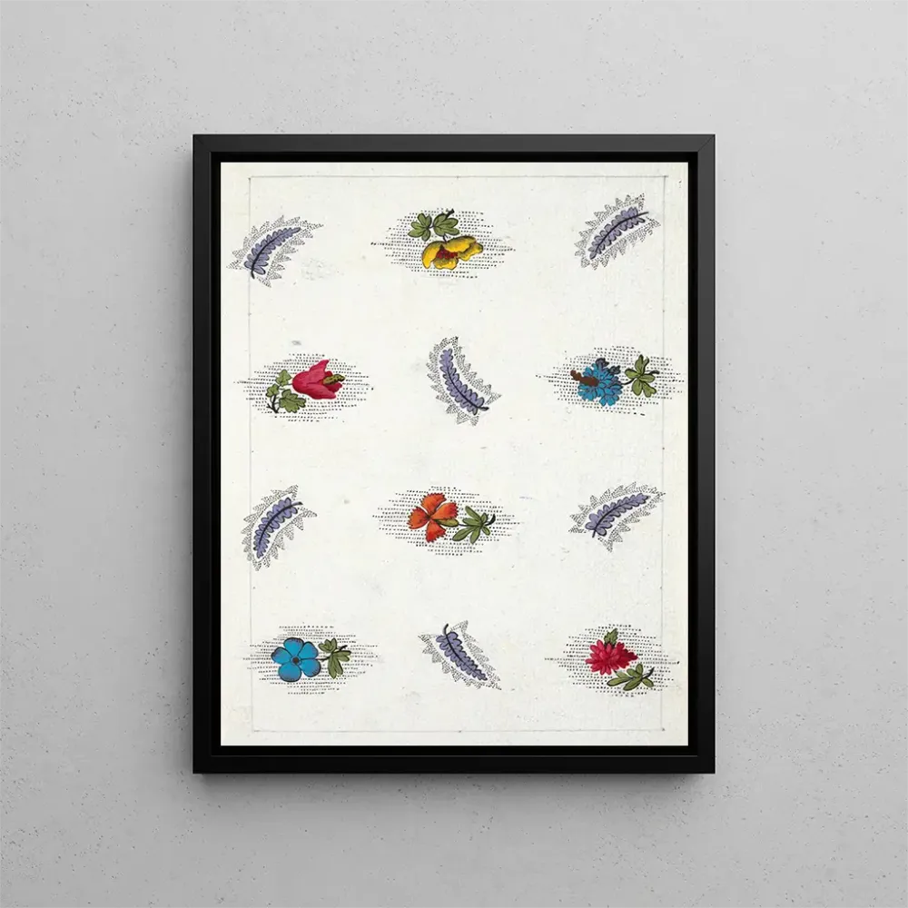Maalaus Motif floral pour textile imprimé Pl IX - Anonyme | Taidetuloste