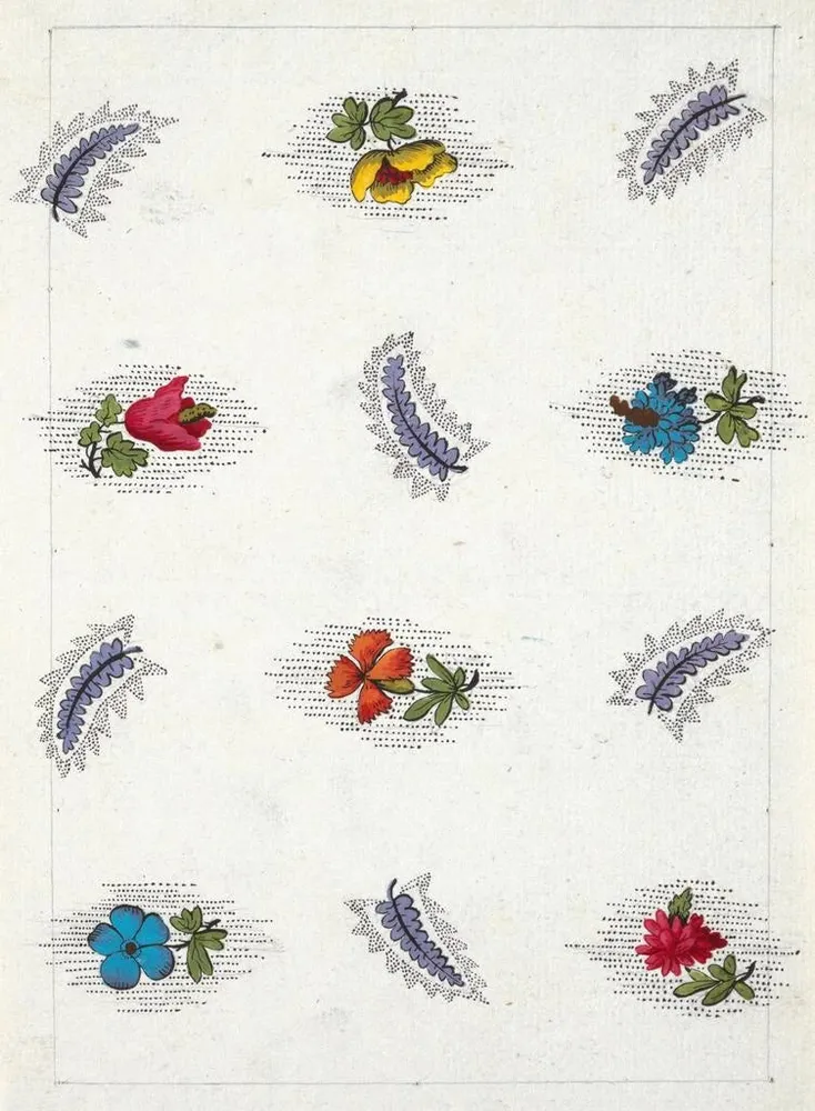 Maalaus Motif floral pour textile imprimé Pl IX - Anonyme | Taidetuloste