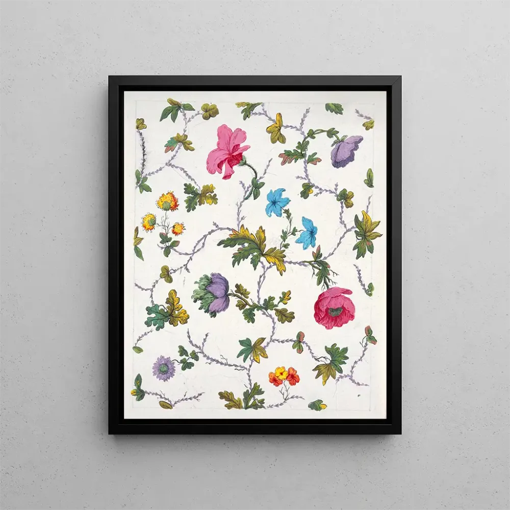 Maalaus Motif floral pour textile imprimé Pl XXII - Anonyme | Taidetuloste